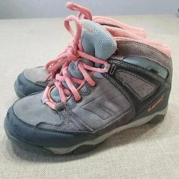 Hi-Tec Suede Lace up Dri Tec Hi Top Kids Snow Boots Size 2 - Picture 1 of 11